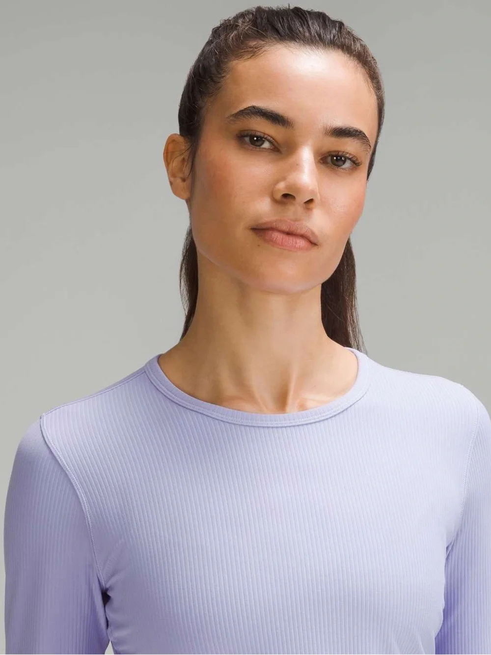 Lululemon All it Takes Ribbed Nulu Long Sleeve Lilac Purple Top Tee *29